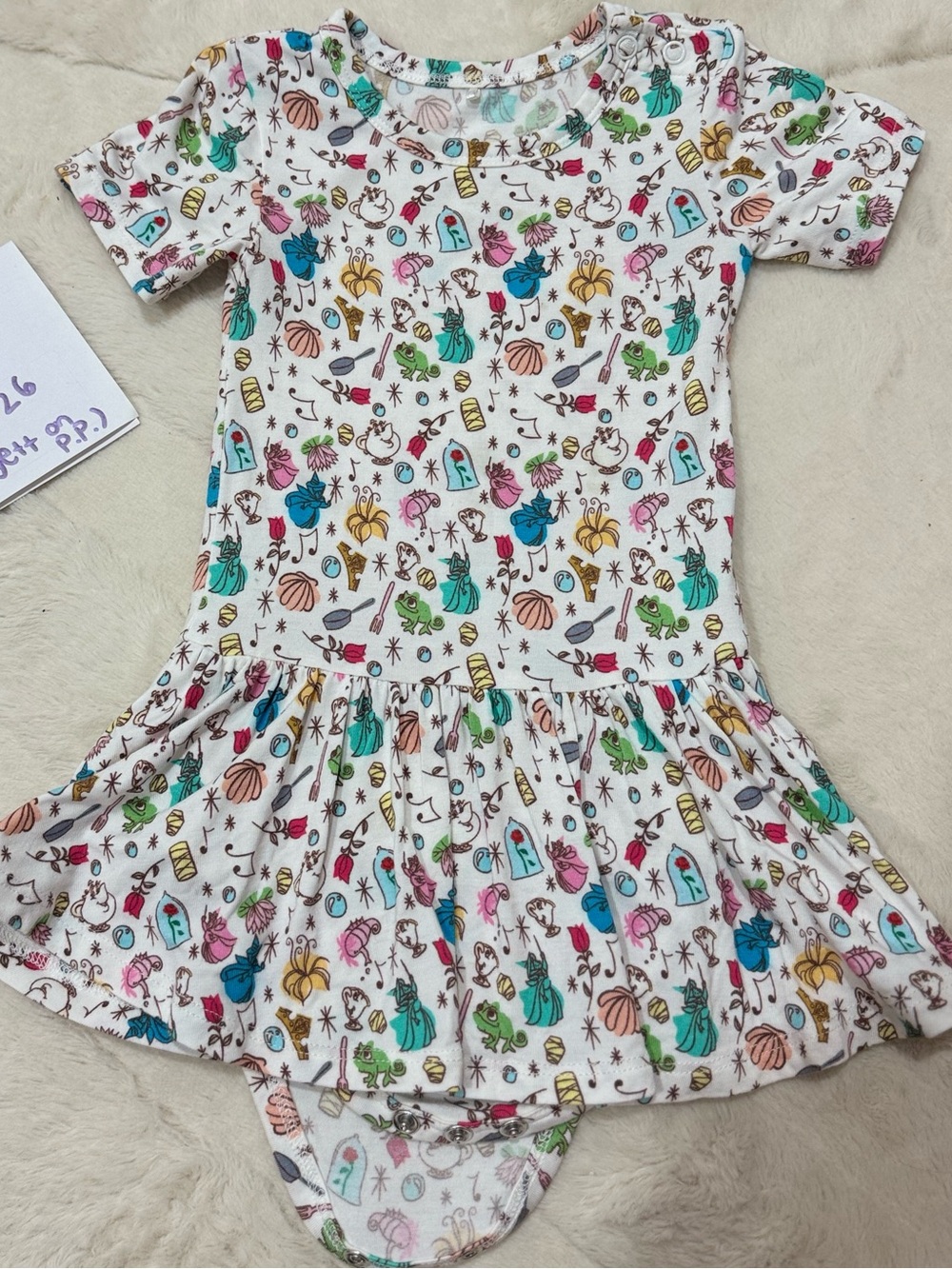 Disney x Posh Peanut 12-18mo - Princess Friends Bodysuit Twirl Dress